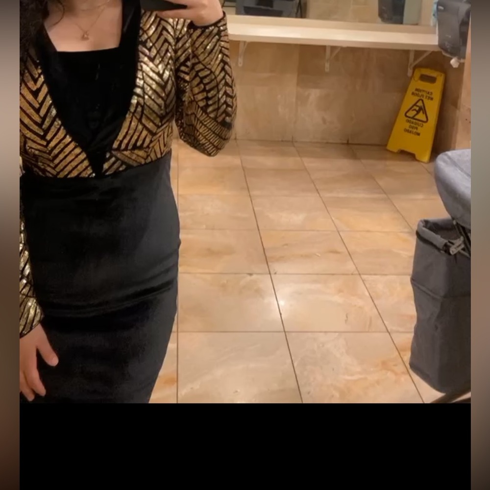 Black and gold dress